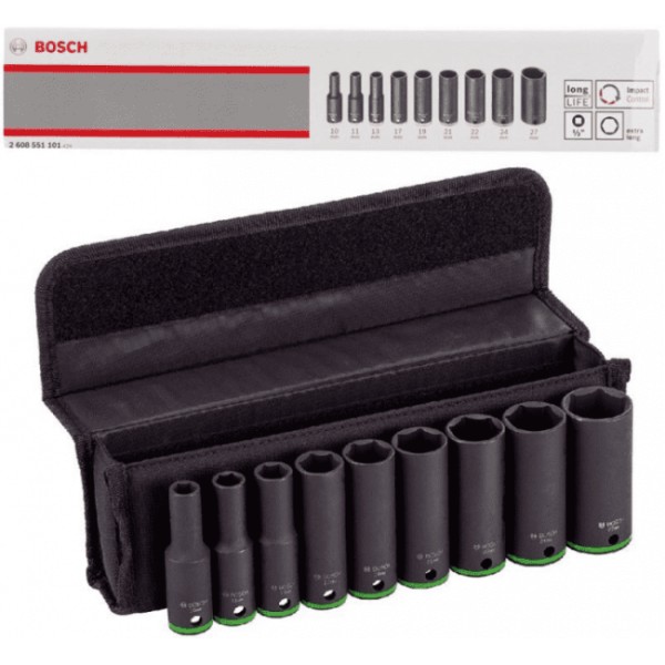 Комплект удължени вложки 10 - 27 mm, 9 части, Bosch
